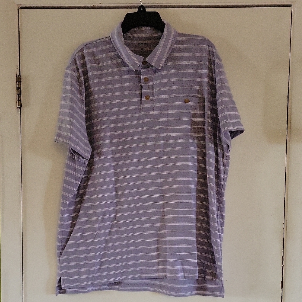 Men's Gray Striped Polo Shirt